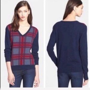 Equipment | Cecil Navy Plaid Preppy Sweater | XS